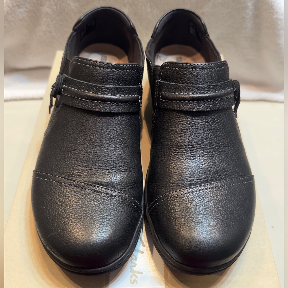 Clarks Cheyn Madi Leather Shoes Black Size 91/2 M